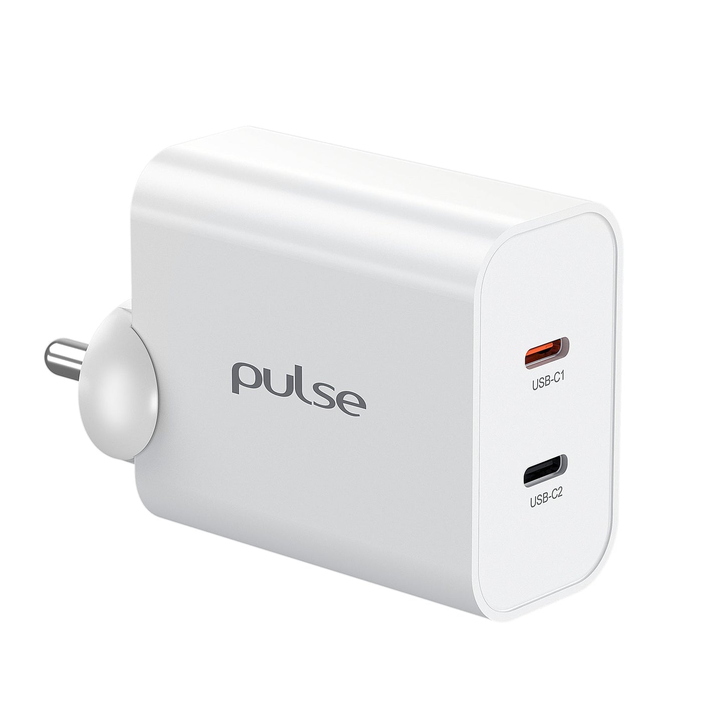 Pulse 65W Dual USB-C GaN PD Ladegerät - Weiß