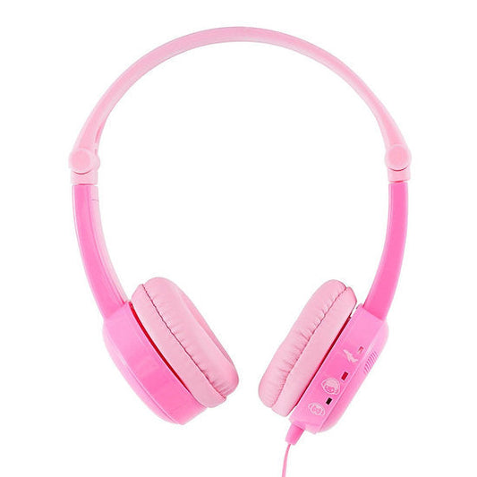 ONANOFF BuddyPhones Travel, faltbar mit 3-stufiger Lautstärkeregelung, Pink
