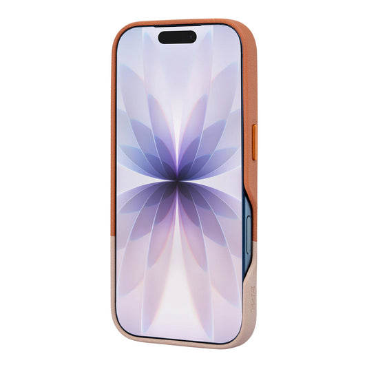 Tekne DualTone Veganlederhülle für iPhone 17 Pro - Braun
