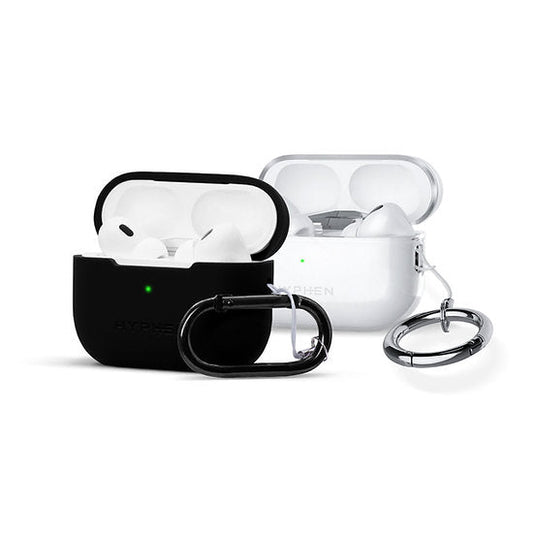 HYPHEN Silikonhülle AirPods Pro 2. Generation – Schwarz + Klare Hülle