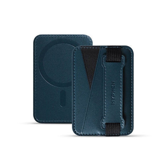 HYPHEN MagSafe Wallet – Doppeltes Kartenfach mit Griff – Blau