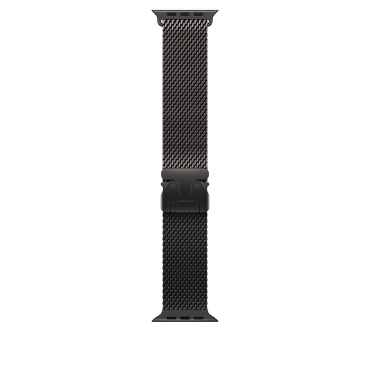 49mm Schwarzes Titan Milanese Armband - Medium