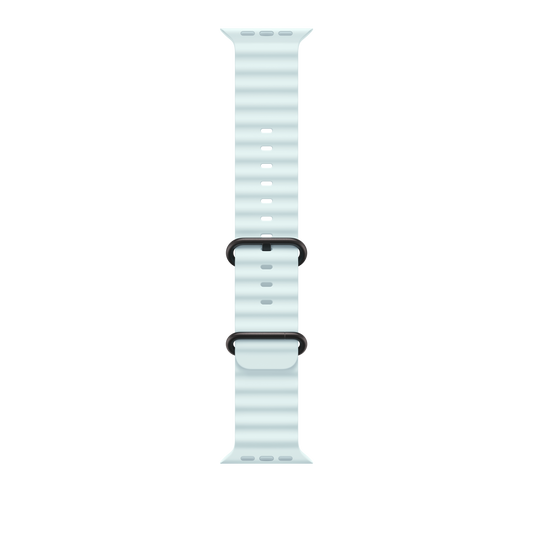 49mm eisblaues Ocean Armband – Schwarzes Titan-Finish