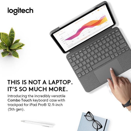 Logitech Combo Touch beleuchtete Tastaturhülle mit Trackpad 12.9_Oxford Grey
