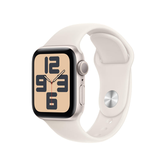 Apple Watch SE GPS 40mm Aluminiumgehäuse Starlight mit Sportarmband Starlight – S/M