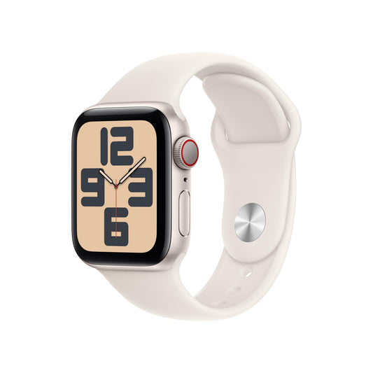Apple Watch SE GPS + Cellular 40mm Starlight Aluminiumgehäuse mit Sportarmband Starlight - M/L
