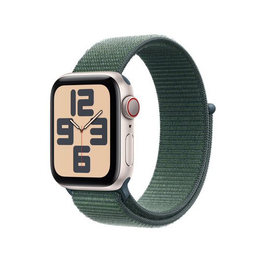 Apple Watch SE GPS + Cellular 40mm Aluminiumgehäuse Polarstern mit Sport Loop Seegrün
