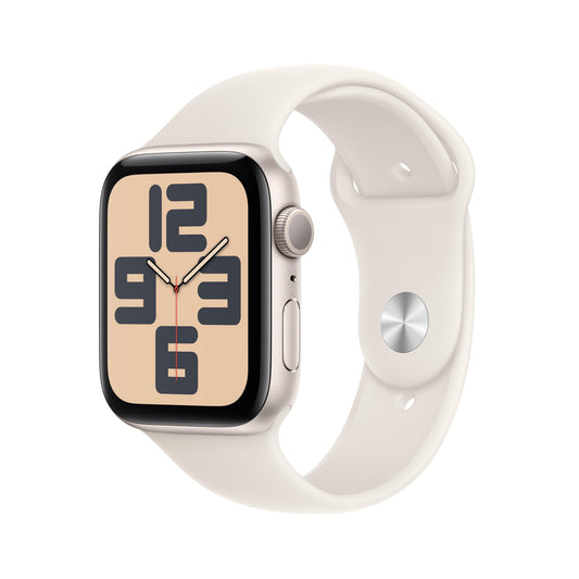 Apple Watch SE GPS 44mm Aluminiumgehäuse Polarstern mit Sportarmband Polarstern – M/L