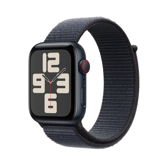 Apple Watch SE GPS + Cellular 44mm Mitternacht Aluminiumgehäuse mit Tintensportarmband