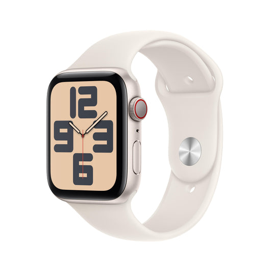 Apple Watch SE GPS + Cellular 44mm Aluminiumgehäuse Starlight mit Sportarmband Starlight - M/L