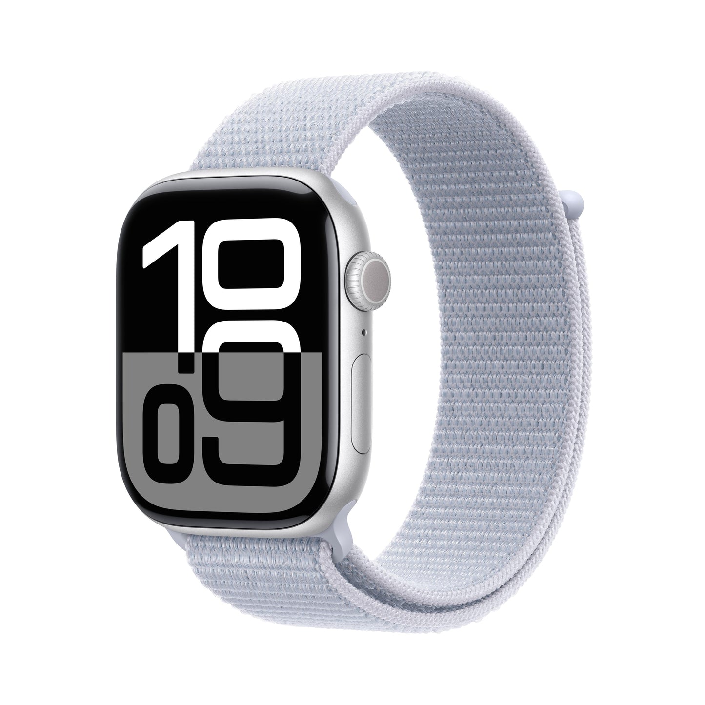 Apple Watch Series 10 GPS + Cellular 46mm Silber Aluminiumgehäuse mit Wolkenblau Sport Loop