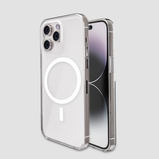 Gripp Clear MagSafe Case für Apple iPhone 15 Pro Max (6.7) mit weißem Ring – Klar