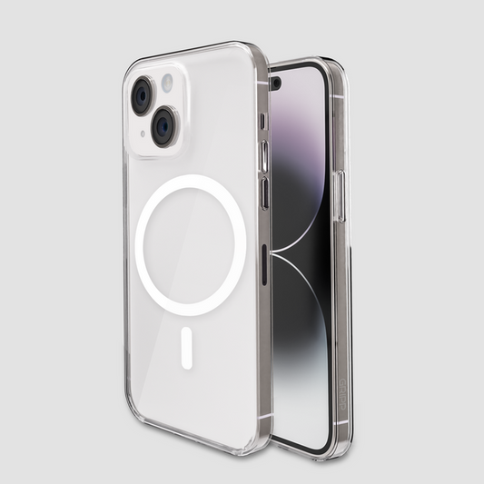 Gripp Clear MagSafe Hülle für Apple iPhone 15 Max (6.7) mit weißem Ring - Transparent