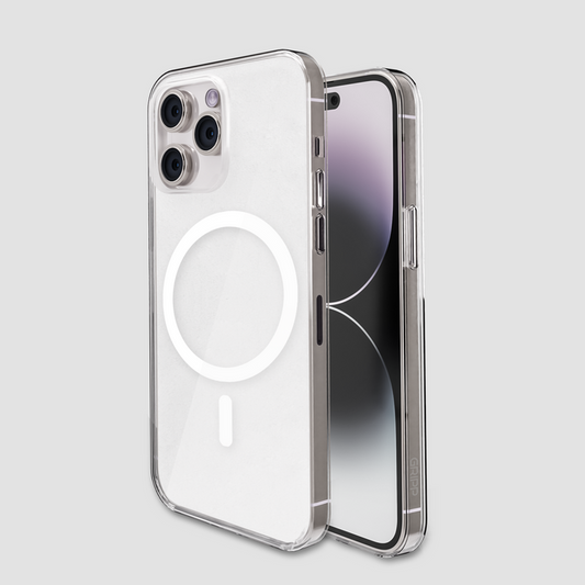 Gripp ICE frost MagSafe Hülle für Apple iPhone 15 Pro Max (6.7) mit weißem Ring – Klar Frost