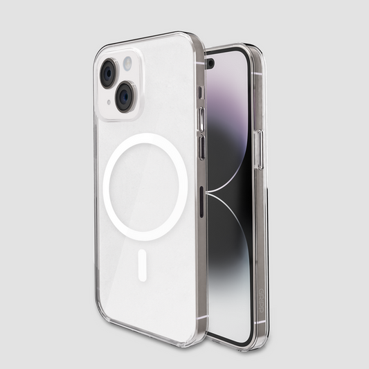 Gripp ICE FROST MagSafe Hülle für Apple iPhone 15 (6.1) mit weißem Ring - Klar Frost