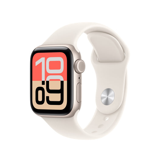 Apple Watch SE 3 GPS + Cellular 40 mm Aluminiumgehäuse Starlight mit Sportarmband Starlight – M/L