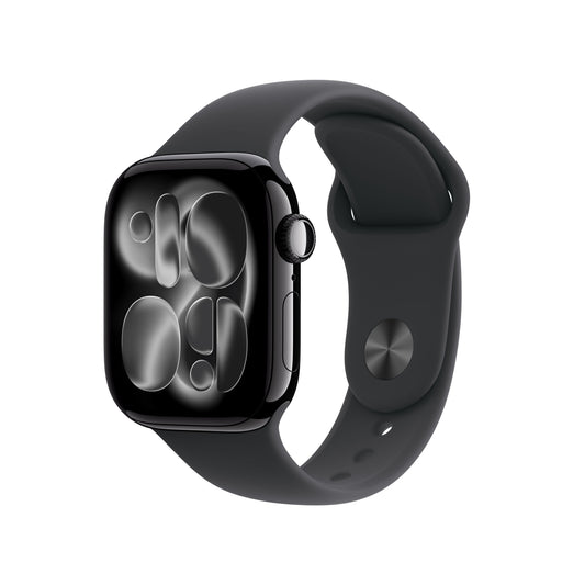 Apple Watch Series 11 GPS 42mm Jet Black Aluminiumgehäuse mit schwarzem Sportarmband – S/M