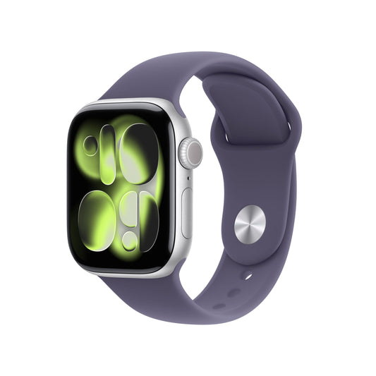 Apple Watch Series 11 GPS 42mm Aluminiumgehäuse Silber mit Sportarmband Nebelviolett – M/L
