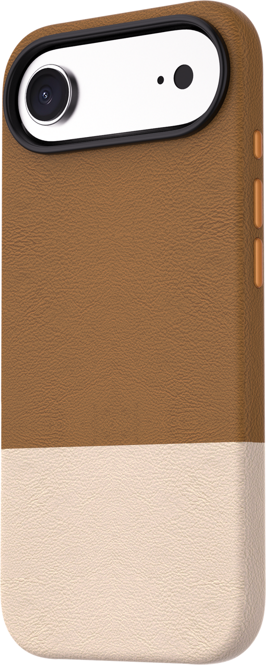 TEKNE DualTone Veganes Leder-Case für iPhone 17 Air-Braun