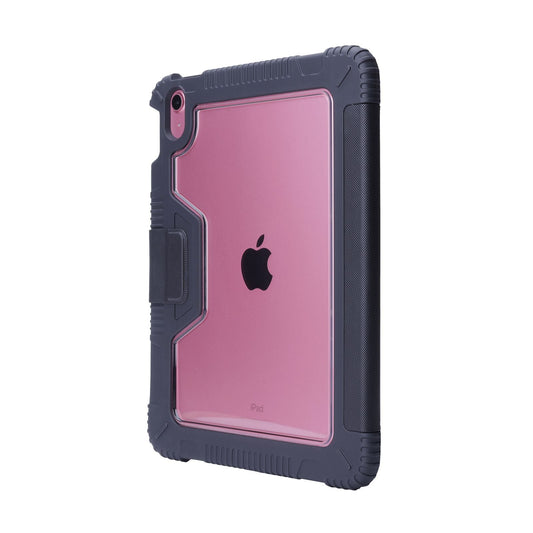 Tekne Stoßfeste Kunstlederhülle für iPad 10. Gen 10,9 Zoll | Standfunktion | Fallschutz – Schwarz