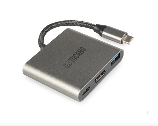Tucano USB Typ C HUB mit HDMI, USB, USBC Spacegrau PZ