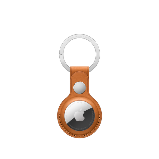 AirTag Schlüsselanhänger Leder – Golden Brown