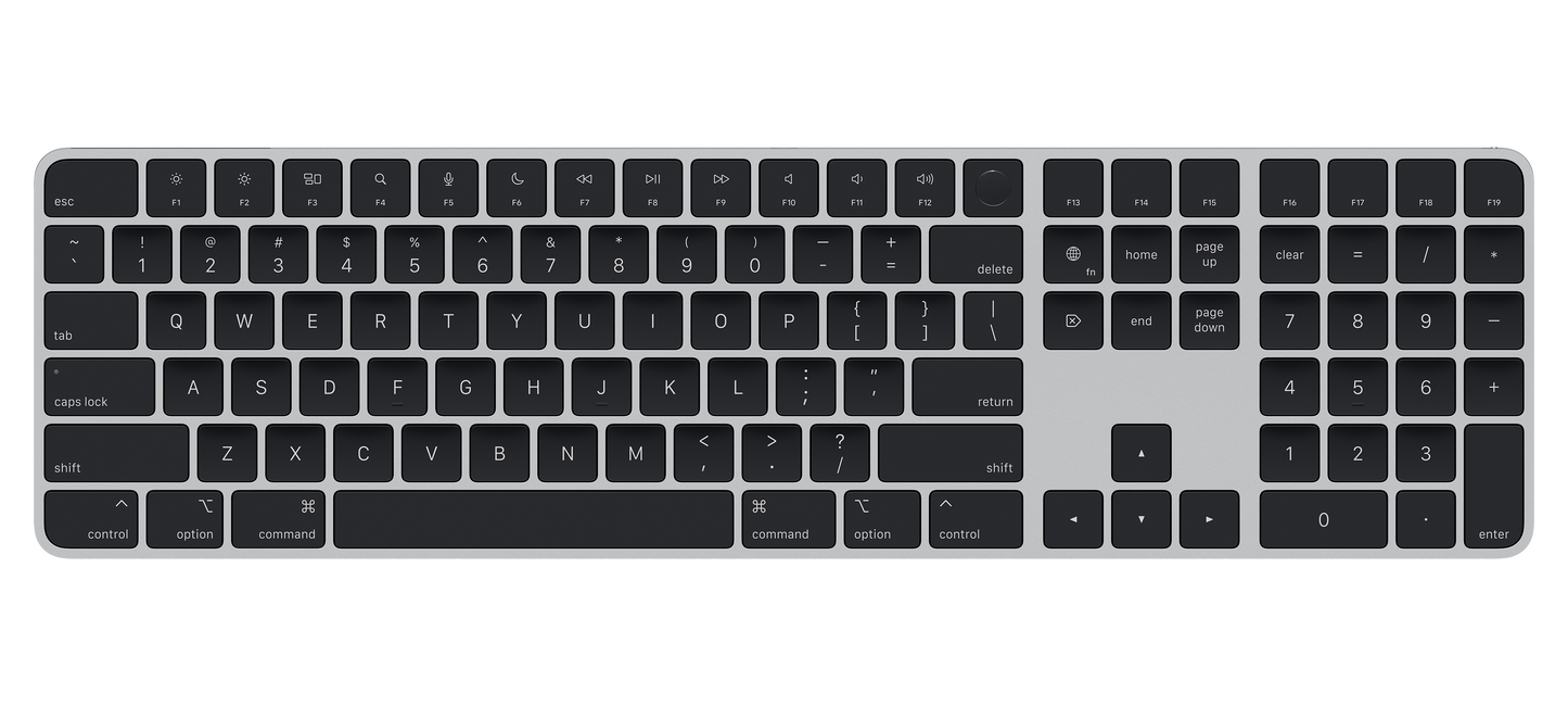 Magic Keyboard mit Touch ID und Ziffernblock für Mac Modelle mit Apple Chips – US Englisch – Schwarze Tasten