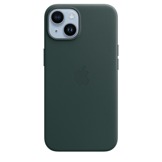 iPhone 14 Leder Case mit MagSafe – Tannengrün