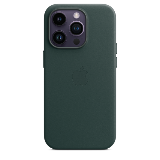iPhone 14 Pro Leder Case mit MagSafe – Tannengrün