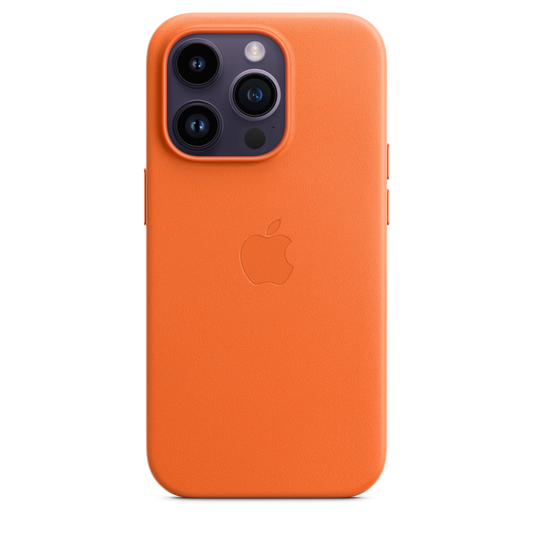 iPhone 14 Pro Leder Case mit MagSafe – Orange