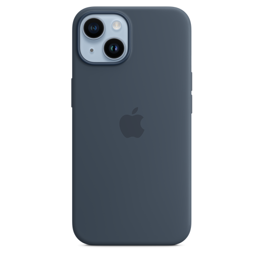 iPhone 14 Silikon Case mit MagSafe – Sturmwolkenblau