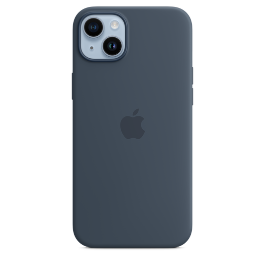 iPhone 14 Plus Silikon Case mit MagSafe - Sturmwolkenblau