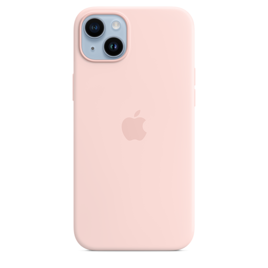 iPhone 14 Plus Silikon Case mit MagSafe – Kreide-Rosa