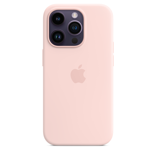 iPhone 14 Pro Silikon Case mit MagSafe – Kreide-Rosa