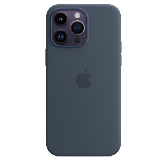 iPhone 14 Pro Max Silikon Case mit MagSafe – Stürmisch Blau