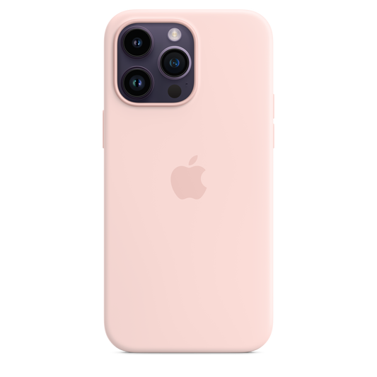 iPhone 14 Pro Max Silikon Case mit MagSafe – Kreide-Pink