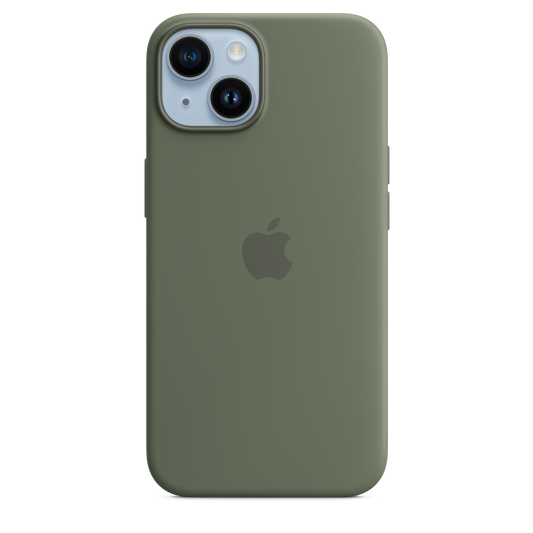 iPhone 14 Silikon Case mit MagSafe – Olive
