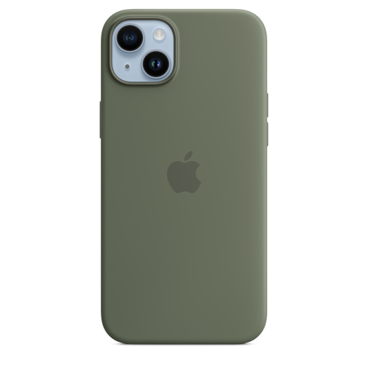 iPhone 14 Plus Silikon Case mit MagSafe – Olive