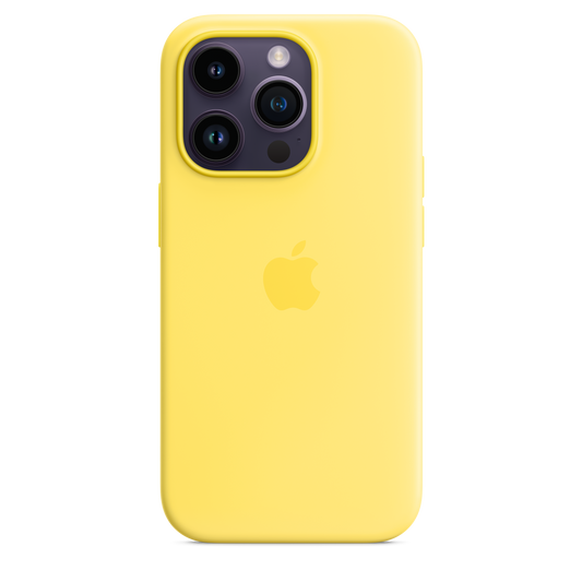 iPhone 14 Pro Silikon Case mit MagSafe – Kanariengelb