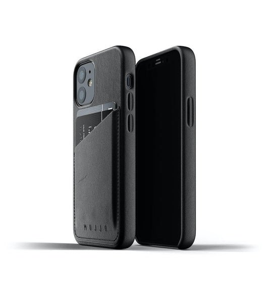 Mujjo Vollleder-Brieftaschen-Hülle für iPhone 12 mini