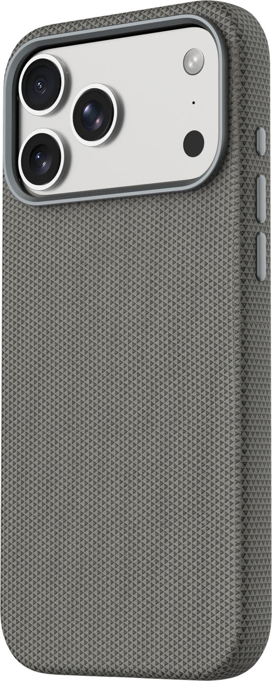 TEKNE Textura Vegan-Leder Hülle für iPhone 17 Pro Max-Grau