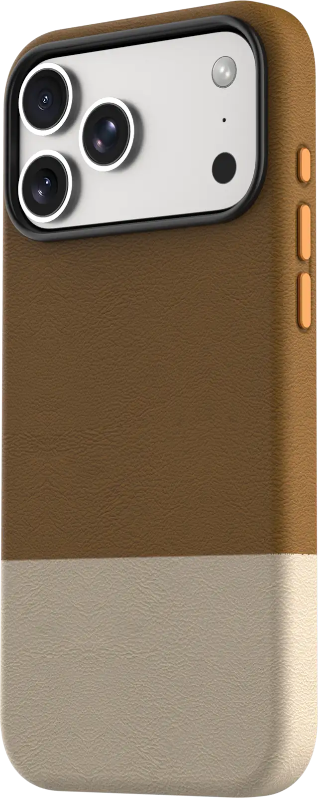 TEKNE DualTone Veganlederhülle für iPhone 17 Pro Max – Braun