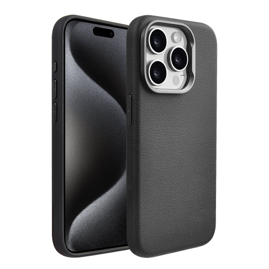 Pulse THOR Ledertasche für iPhone 15-Schwarz