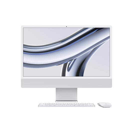 24″ iMac mit Retina 4.5K Display: Apple M3 Chip mit 8‑Core CPU und 10‑Core GPU, 512 GB SSD – Silber