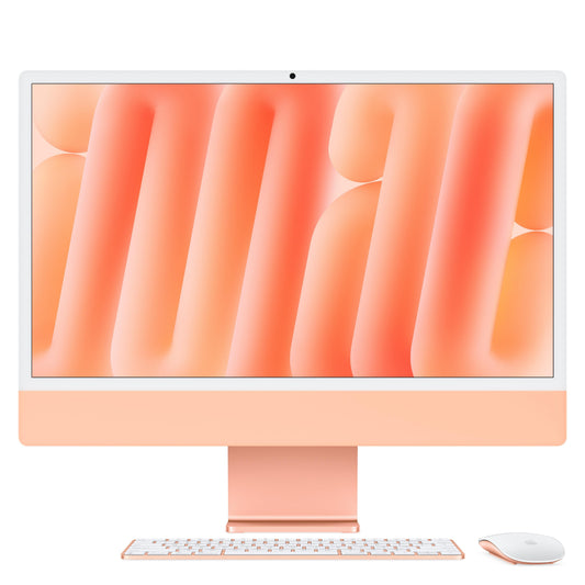 24″ iMac mit Retina 4.5K Display: Apple M4 Chip mit 8-Core CPU und 8-Core GPU, 256 GB SSD – Orange