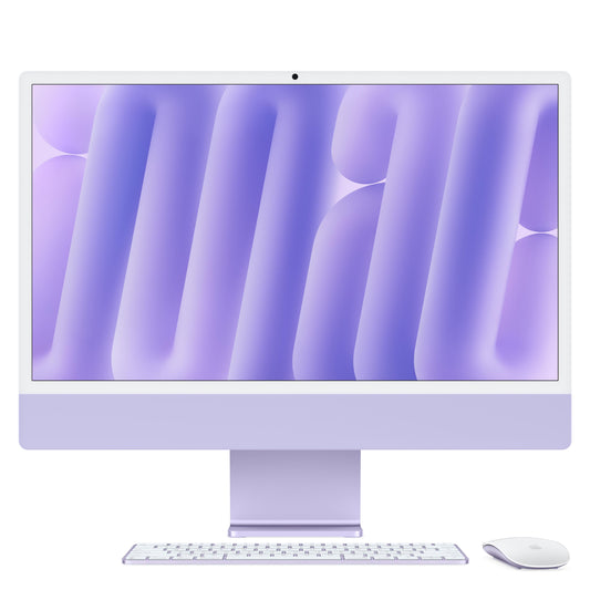 24″ iMac mit Retina 4.5K Display: Apple M4 Chip mit 8‑Core CPU und 8‑Core GPU, 256 GB SSD – Violett