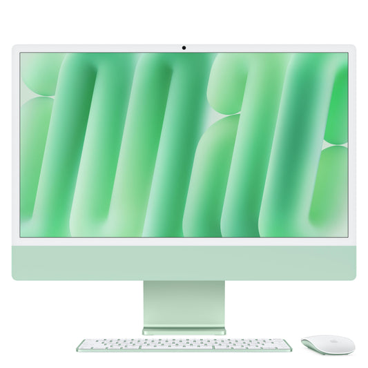 24″ iMac mit Retina 4.5K Display: Apple M4 Chip mit 10‑Core CPU und 10‑Core GPU, 256 GB SSD – Grün