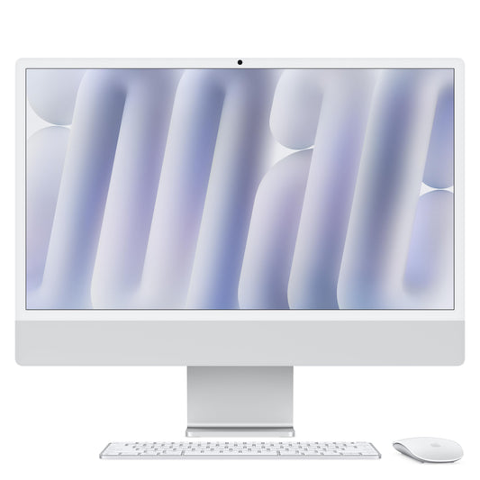 24-Zoll iMac mit Retina 4.5K Display: Apple M4 Chip mit 10-Core CPU und 10-Core GPU, 256 GB SSD, Nanotexturglas – Silber