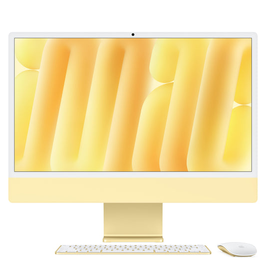 24″ iMac mit Retina 4.5K Display: Apple M4 Chip mit 10‑Core CPU und 10‑Core GPU, 256 GB SSD – Gelb