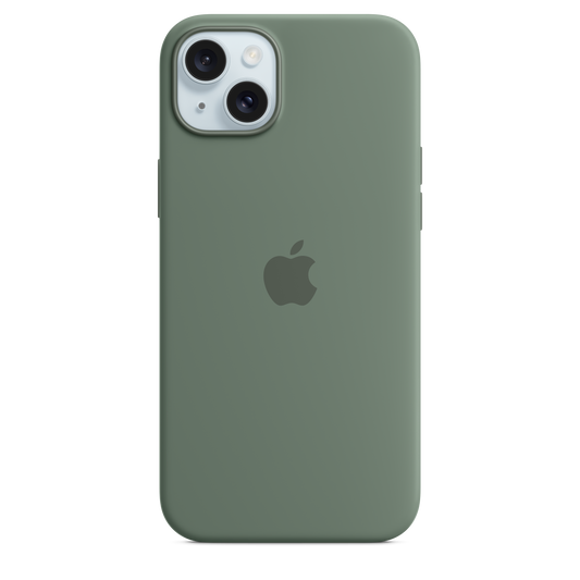 iPhone¬†15¬†Plus Silikon Case mit MagSafe – Zypresse